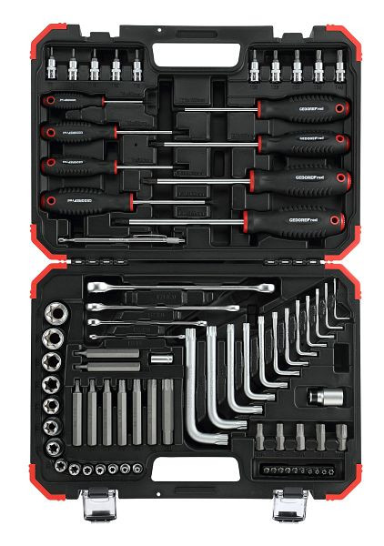 Jeu de tournevis GEDORE rouge TX 1/4" + 1/2" en coffret, 75 pièces, 3301575