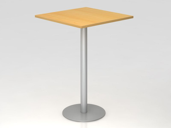 Table de bar Hammerbacher 80x80cm hêtre/argent, structure: argent, VSTH88/6/S