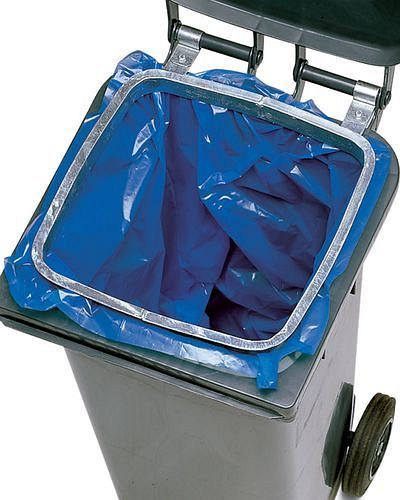Sac à soufflet DENIOS pour grandes poubelles d'un volume de 240 litres, 100 µ, UE : 100 pièces, gris, 165-477