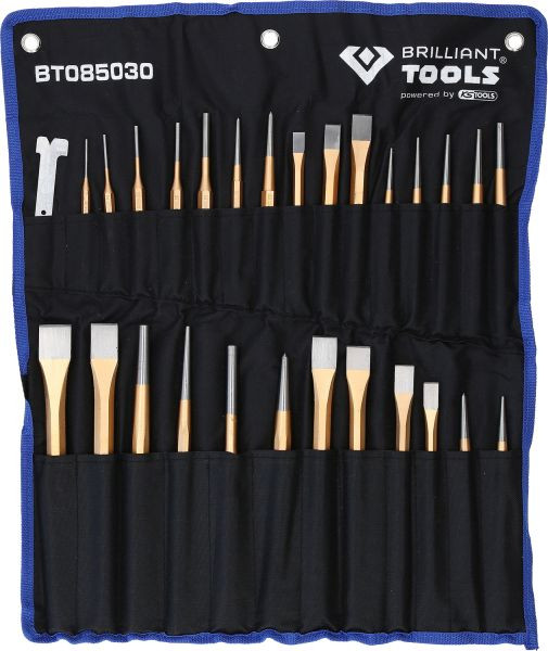 Jeu de burins et de poinçons Brilliant Tools, 28 pièces, BT085030