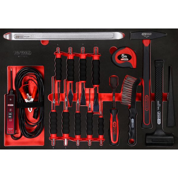 KS Tools PERFORMANCEplus jeu d'outils 17 pièces marteau et burin, 811.1017