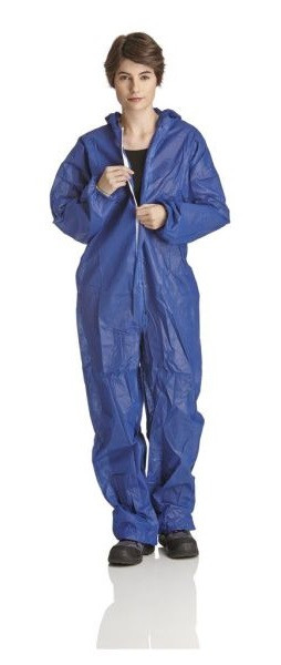 Combinaison DS SafetyWear PP, cagoule bleue, 40 g, taille 3XL, UE : 50 pièces, PP40B-3XL
