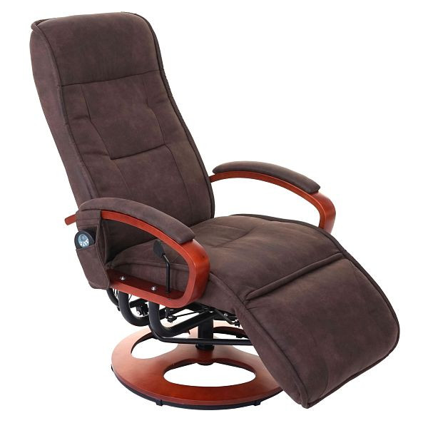 Fauteuil de relaxation Mendler ARLES II, fauteuil de relaxation fauteuil de massage, AVEC tissu/textile de massage, imitation suédine marron, 59780