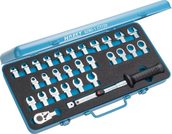 Jeu d'outils dynamométriques HAZET, carré conducteur 9 x 12 mm, nombre d'outils : 29, 6290-1CT/29