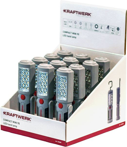 Présentoir Kraftwerk avec lampe à main LED COMPACT MINI 90, 12 pièces, 32068D