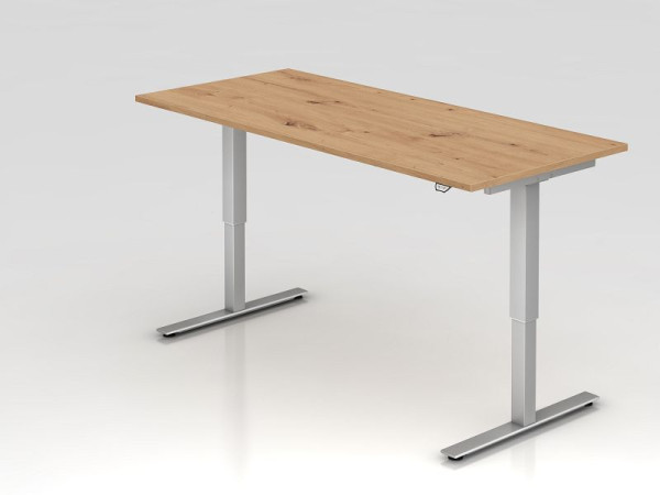 Bureau Hammerbacher XMST19, 180 x 80 cm, plateau : chêne noueux, épaisseur 25 mm, chant ABS 2 mm, forme rectangulaire, VXMST19/R/S