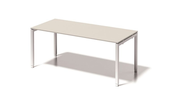Bureau Bisley Cito, structure en U réglable en hauteur 650-850 mm, H 19 x L 1800 x P 800 mm, gris blanc/blanc signalisation, DUH1808GW396