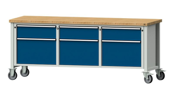 Établis ANKE Établi en caisson, modèle 223 V, 2000 x 700 x 840 mm, RAL 7035/5010, BMP 40 mm, 306.156