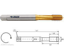 BAER SUPER HSSE-TIN - Taraud à fileter tolérance 6GX MF 8 x 1,0 - DIN 371, 121117005