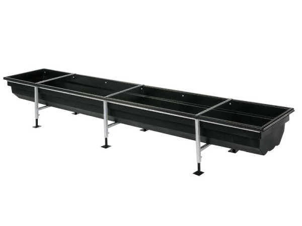 Mangeoire Growi en PE, longueur 400 cm, avec cadre en acier réglable, 10053710