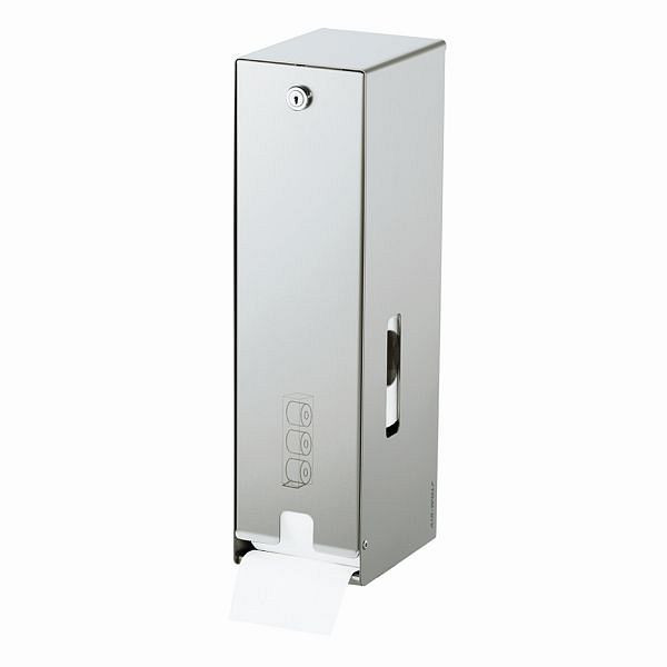Distributeur de papier toilette Air Wolf, série Omicron II, H x L x P : 423 x 116 x 148 mm, acier inoxydable revêtu, 35-718