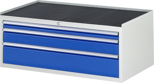 Armoire à tiroirs RAU série 7000, L1145xP650xH465mm, tiroirs : 1xH60, 1xH120, 1xH180mm avec protection individuelle contre l'extraction, support métallique, 03-XXL2.1A-MT.11