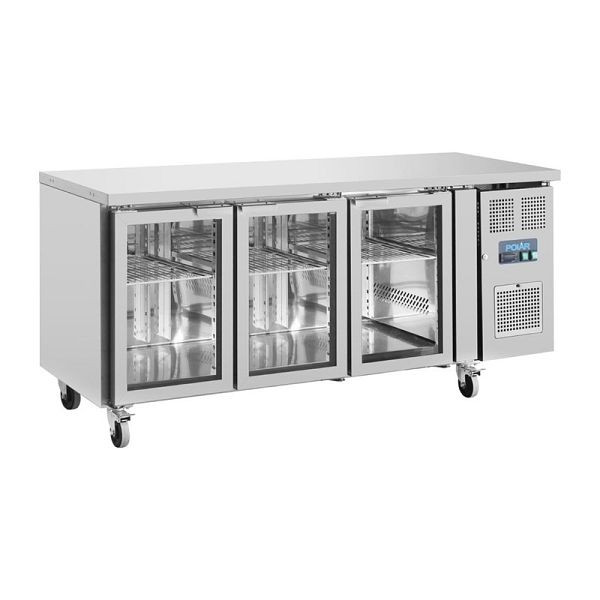 Réfrigérateur de comptoir Polar U Series 3 portes avec portes vitrées, UA024