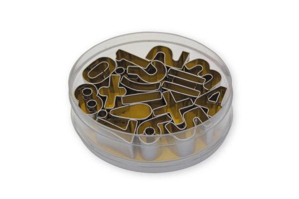 Set d'emporte-pièces décor Schneider "Chiffres", 16 pièces, hauteur : 20 mm, acier inoxydable, 199659