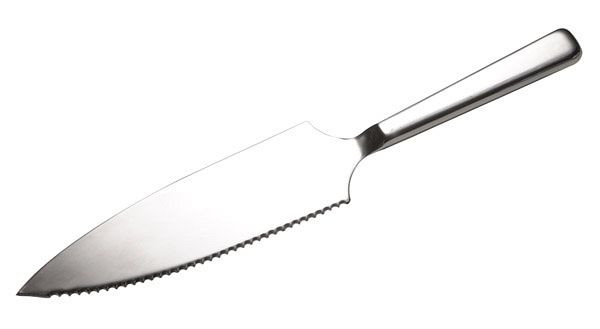 Couteau à gâteau APS, longueur : 28 cm, acier inoxydable, poli, un bord dentelé 15,5 cm, -CLASSIC-, 75912