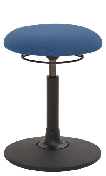 Mayer Sitzmöbel , assise ronde, rembourrée, avec anneau de déclenchement noir, hauteur d'assise 49 - 69 cm, bleu, housse : Vivo, 1166_GF30_30612