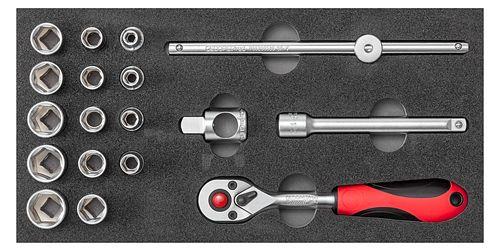 GEDORE jeu de clés à douilles rouges 3/8 1/3 module CT 8 pièces, 3301726