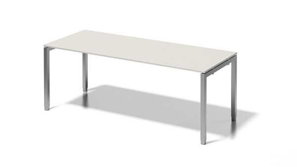 Bureau Bisley Cito, structure en U réglable en hauteur 650-850 mm, H 19 x L 2000 x P 800 mm, gris blanc/argent, DUH2008GW355