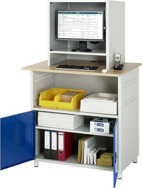 Table d'ordinateur RAU - modèle 1022, L1100 x P800 x H1810 mm, boîtier du moniteur L720 x P550 x H710 mm, 07-1022M5S.11