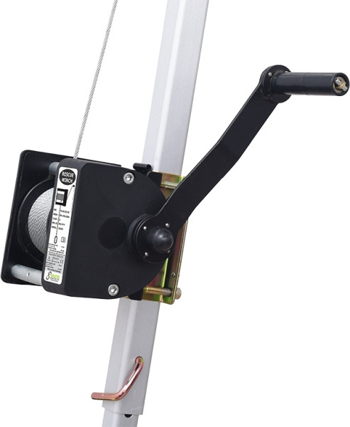 Treuil de sauvetage et de travail Kratos, câble en acier inoxydable longueur 30 m, pour trépied, MultiSafeWay & EasySafeWay, FA6000330S