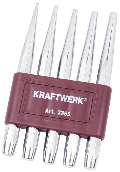 Jeu de poinçons Kraftwerk, entièrement poli, avec porte-outils, 2-6 mm, 5 pièces, 3355