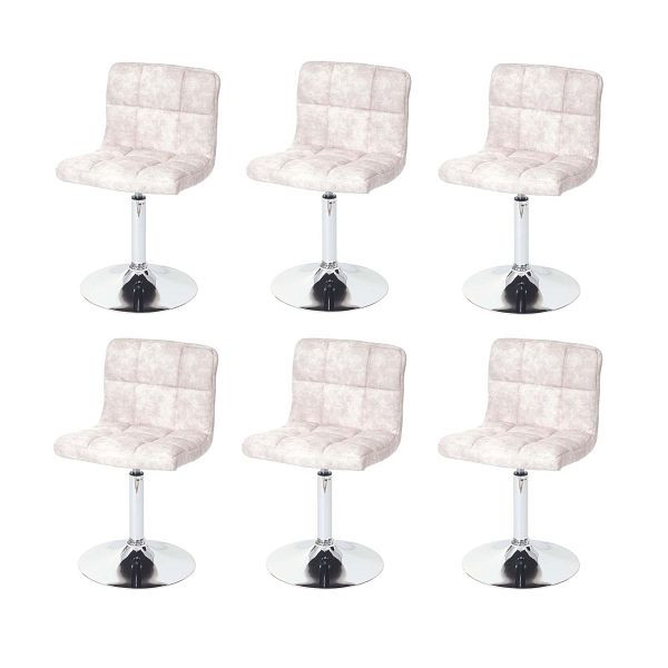 Mendler set de 6 chaises de salle à manger Kavala, chaise pivotante, imitation daim chrome, gris clair vintage, 3x59770