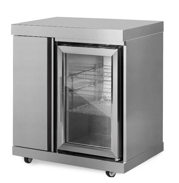 Module Myoutdoorkitchen avec réfrigérateur et meuble de rangement, Collection Stainless, 4002