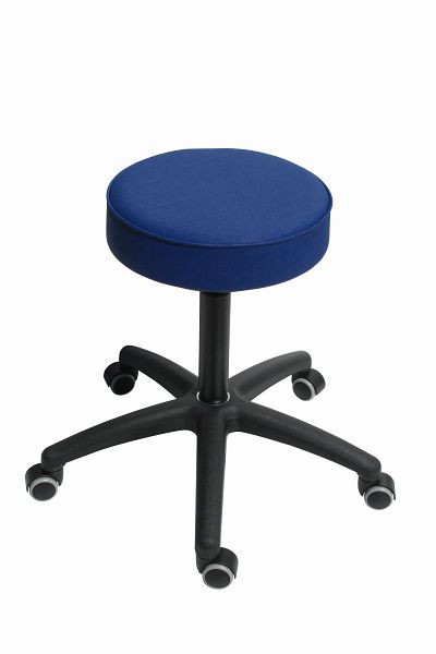 Tabouret Lotz, assise : similicuir, bleu atoll, Ø 360 mm, épaisseur d'assise 90 mm, réglage de la hauteur d'assise : 480 - 680 mm, piètement en plastique, 3520.1-08