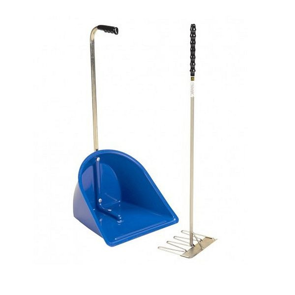 Growi stable majordome long (pelle et râteau), couleur : bleu, 10061036