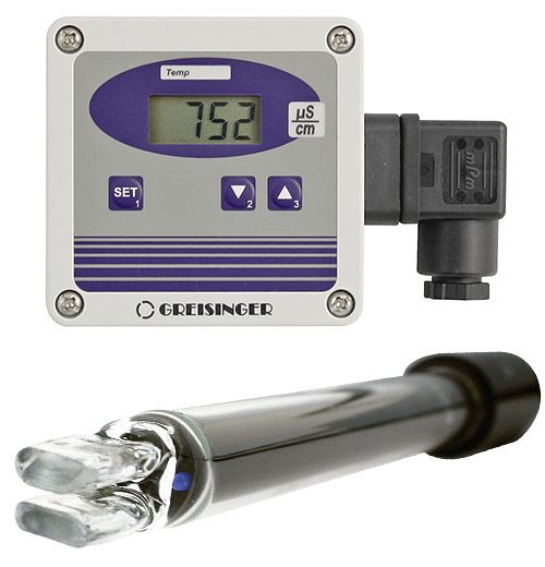 Transmetteur de conductivité Greisinger GLMU 200 MP-LTG avec cellule de mesure à 2 pôles, 607641