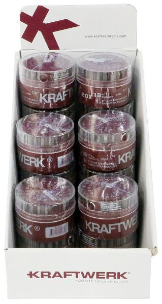 Présentoir Kraftwerk avec 19 pièces. Boîte à embouts 1/4" MAGNUM 50 mm, 12 pièces, 901.306.001