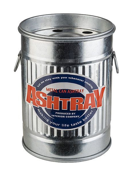 Cendrier à vent APS -SMOKY-, Ø 8,5 cm, hauteur : 11,5 cm, métal galvanisé, avec couvercle amovible, 00578