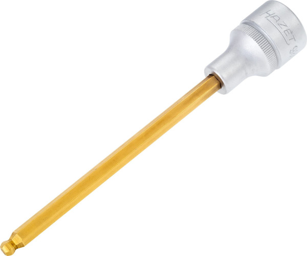 Douille tournevis Hazet, carré creux 12,5 mm, profil à six pans creux, 5 mm, version longue avec tête sphérique, 986KK-5