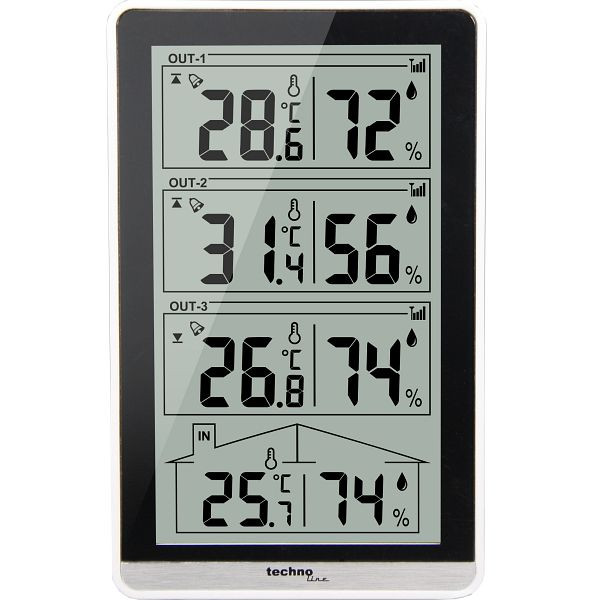 Station de température Technoline, dimensions : 81 x 133 x 40 mm, WS 7060
