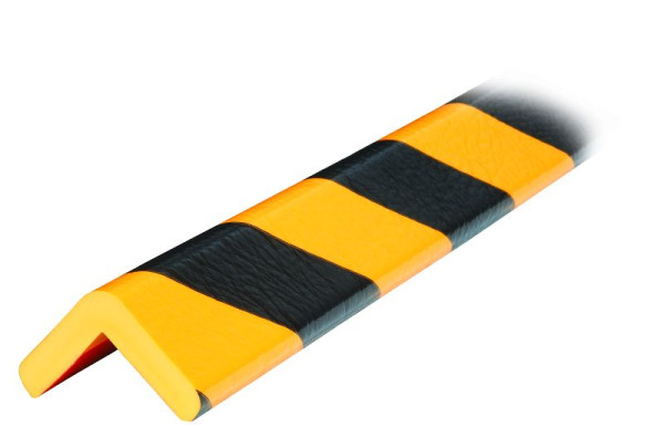 Protection d'angle Knuffi, profil d'avertissement et de protection type E, jaune/noir, 1 mètre, PE-10014