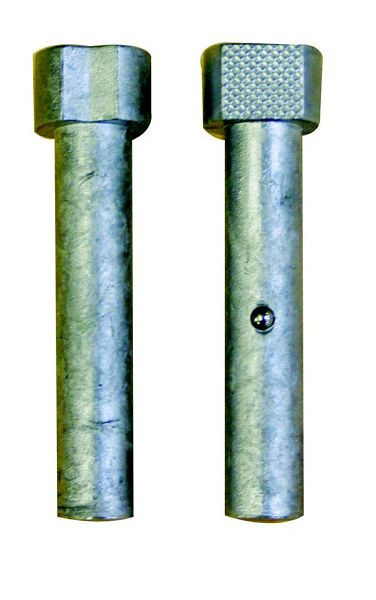 Crochet de banc rond en aluminium ANKE pour établis universels; Longueur 120 mm, diamètre 20 mm; Série 51 + 53 (1 paire) + banc de rabotage 69; avec serrure à bille, 810.921