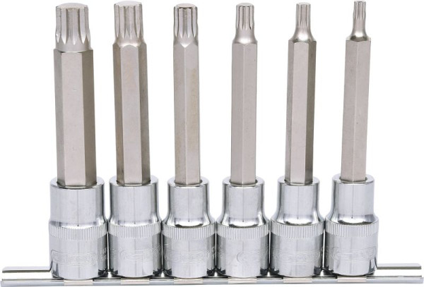 KS Tools Jeu de douilles 1/2" CHROMEplus XZN, longues, 6 pièces M5-M14, 918.1358