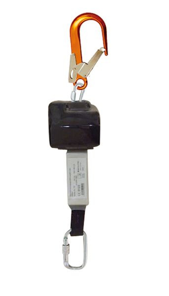 Skylotec Antichute KOMPAKT FS 90, mousqueton FS 90 ALU, boîtier en plastique, câble en acier 5m, HSG-001-2,5-90