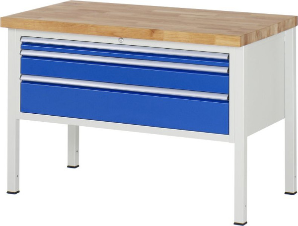 Etabli RAU série 8000 - modèle 8326, L1250 x P700 x H840-1040 mm, base système L1235 x P650 x H800-1000 mm, 03-8326A2-127B4H.11
