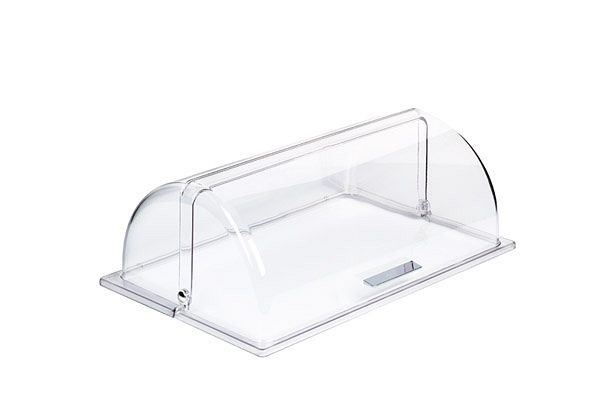Hotte enroulable APS GN 1/1, 53 x 32,5 cm, hauteur : 19 cm, hotte en polycarbonate, poignée en zinc moulé sous pression, 11018