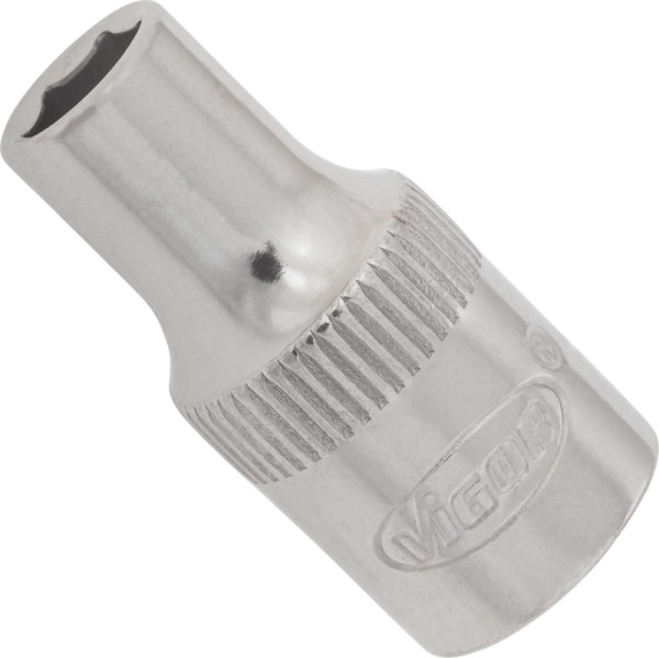 Insert de clé à douille VIGOR, carré creux 6,3 mm (1/4 pouce), profil à six pans extérieurs, 5 mm, V2416N