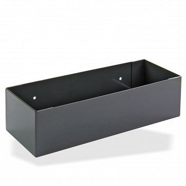 Plateau de rangement ADB, support de suspension pour trous carrés 38x38mm / 10x10mm, dimensions 220x60x80mm (LxPxH), couleur : gris, RAL 7016a, 23201