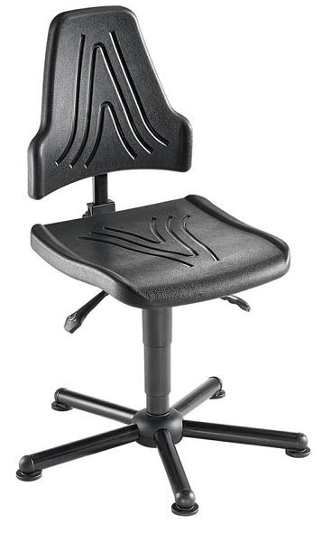 Siège de travail pivotant Bedrunka+Hirth, grande assise L x P : 480x470 mm, charge jusqu'à 150 kg, avec patins au sol, 05.95.03