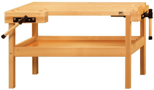 Le banc de rabotage ANKE peut être couplé; 1150x650x640 mm; Envergure 95 mm, arrière 95 mm; pour la progéniture; avec 1 jeu (8 pièces) crochets de banc en bois rond