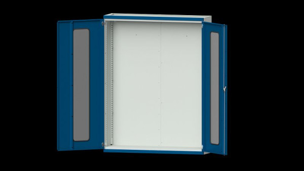 Etablis ANKE, armoire pour charges lourdes, modèle 300, 1485 x 400 x 1950 mm, zone de visualisation en plexiglas, RAL 7035/5010, 620.240