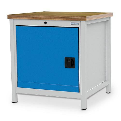 Établi à caisson Bedrunka+Hirth série 810 R24-24, panneau multiplex en hêtre 810x750x40 mm, 1x porte 600 mm + 1x étagère, LxPxH 810x750x859 mm, 03.075.01V