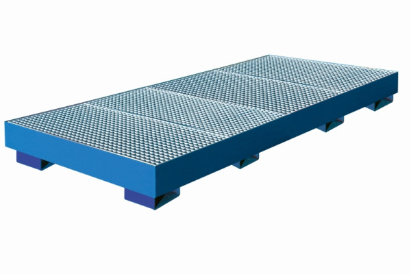 Lèchefrite industrielle Eichinger à parois droites, avec grille 8 x fûts, bleu gentiane, 30120900000097