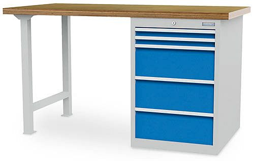 Établi en rangée Bedrunka+Hirth R 18-24, 2x50 VA, 3x200VA, tiroir à extension totale 100%, 2000 x 750 x 859 mm, 03.20.580.6V