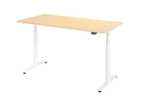 Hammerbacher bureau assis-debout électrique 160x80cm érable/blanc, VXDLR16/3/W