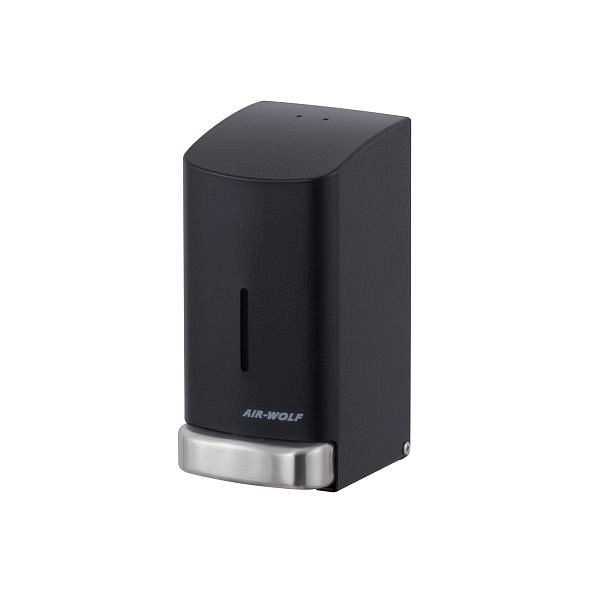 Distributeur de savon Air Wolf, série Alpha, H x L x P : 208 x 102 x 124 mm, acier inoxydable noir mat, 20-694